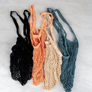 Reusable Grocery Bags Fruit and Vegetable Bag Washable Cotton Mesh String
